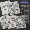 Тетрадь А5, 48 л., BRAUBERG, скоба, клетка, TWIN-лак, "Газета" (микс в спайке), 404356, 30 штук, 404356