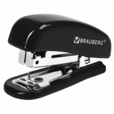 Степлер №10 МИНИ BRAUBERG "Classic", до 12 листов, с антистеплером, черный, 222544, 222544