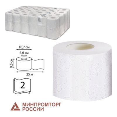 Бумага туалетная 25 м, VEIRO Professional (Система T4), КОМПЛЕКТ 48 шт., Comfort, 2-слойная, T207, 127089