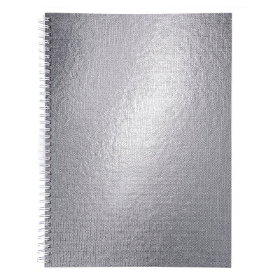 Тетрадь бумвинил А4 96 л., гребень, офсет №1, клетка, "СЕРЕБРО Metallic", HATBER, 077198, 96Т4бвВ1гр, 405484