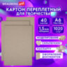 Картон переплетный, толщина 1,5 мм, А6 (105х148 мм), КОМПЛЕКТ 40 шт., BRAUBERG ART, 665562, 665562