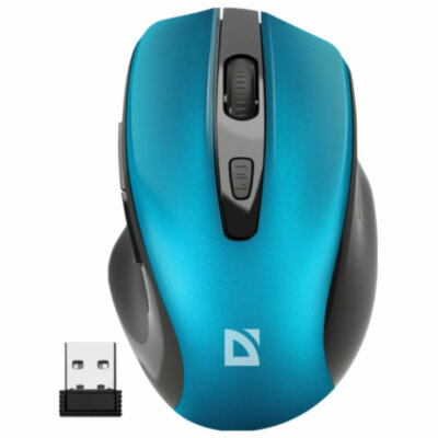 Мышь беспроводная DEFENDER Prime MB-053, USB, 5 кнопок + 1 колесо-кнопка, оптическая, бирюзовая? 52054, 513820