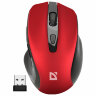 Мышь беспроводная DEFENDER Prime MB-053, USB, 5 кнопок + 1 колесо-кнопка, оптическая, красная, 52052, 513821