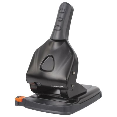 Дырокол металлический МОЩНЫЙ BRAUBERG "Heavy duty" до 65 л., эргономичный, черный, 228496, 228496