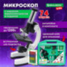 Микроскоп с подсветкой в кейсе, 74 предмета, в т.ч. набор из 16 микропрепаратов в подарок, увеличение 300х,600х,1200х, BRAUBERG KIDS, 391399, 391399