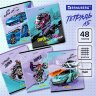 Тетрадь А5, 48 л., BRAUBERG, скоба, клетка, глянцевый лак, "Race" (микс в спайке), 404349, 30 штук, 404349