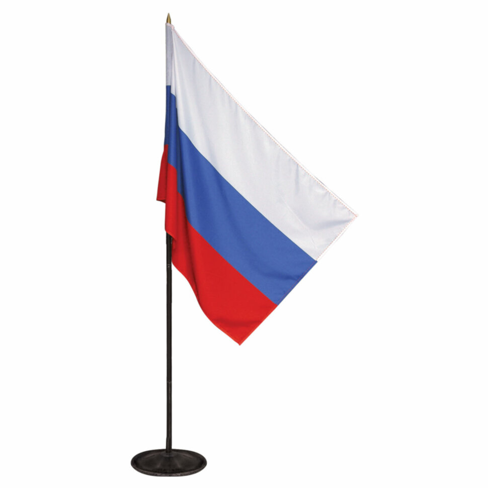 Флаг России, 90х135 см, напольный с флагштоком, высота 2,25 м, оцинкованная сталь с полимерным покрытием, 550007