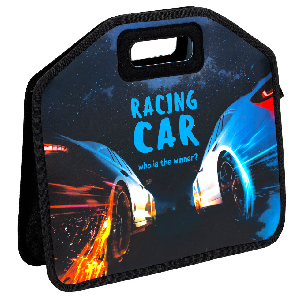 Папка-сумка ЮНЛАНДИЯ, 1 отделение, фетровые ручки, 34х30х11 см, "Night race", 270999, 270999