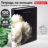 Тетрадь на кольцах А5 175х215 мм, 120 листов, твердый картон, фольга, клетка, BRAUBERG, "Bloom", 404721, 404721