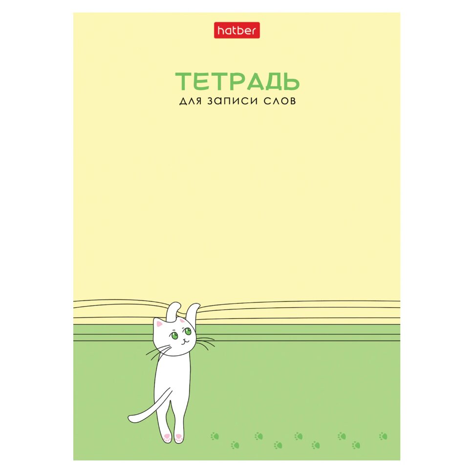 Тетрадь-словарь для записи иностранных слов А6 24 л., скоба, линия, HATBER, "Умный котик", 090006, 24Т6В5_29740, 405573