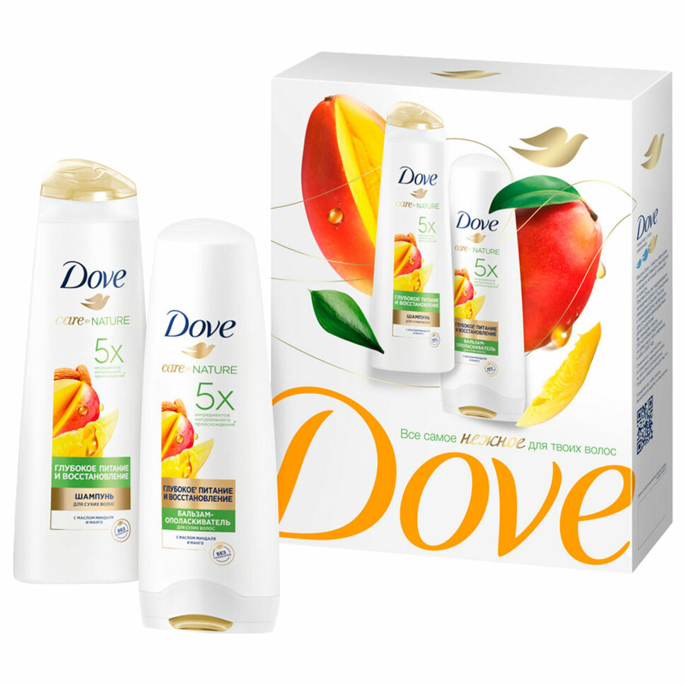 Подарочный набор DOVE "Глубокое питание и восстановление" Шампунь 250 мл + Бальзам 200 мл, 700623