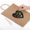 Пакет подарочный КОМПЛЕКТ 7 шт., 26x13x32 см, скретч-слой + стилус, "Heart on Kraft", ЗОЛОТАЯ СКАЗКА, 591971, 591971