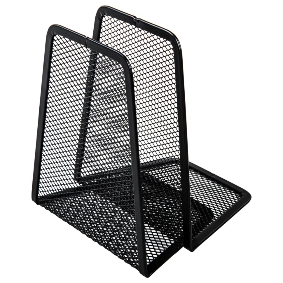 Держатель (ограничитель) подставка для книг BRAUBERG "Germanium Mesh", КОМПЛЕКТ 2 штуки, металл, 237977, 237977