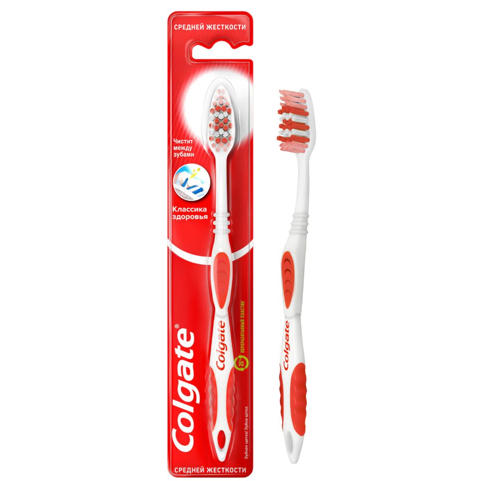 Зубная щетка COLGATE "Классика здоровья", средней жесткости, 8590232000050, 609065