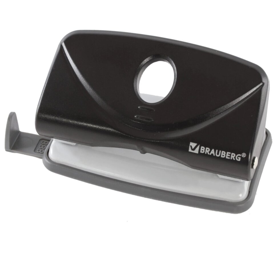 Дырокол BRAUBERG "Original", до 10 листов, черный, 222537, 222537
