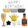 Шары воздушные НАБОР ДЛЯ ДЕКОРА "Happy Birthday", 52 шара, серебро/золото/черный, BRAUBERG, 591898, 591898