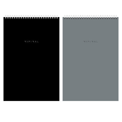 Блокнот ДЭК А4, 198х297 мм, 80 л., КОМПЛЕКТ 2 шт., гребень, подложка, BRAUBERG "Minimal Classic", 116452, 116452