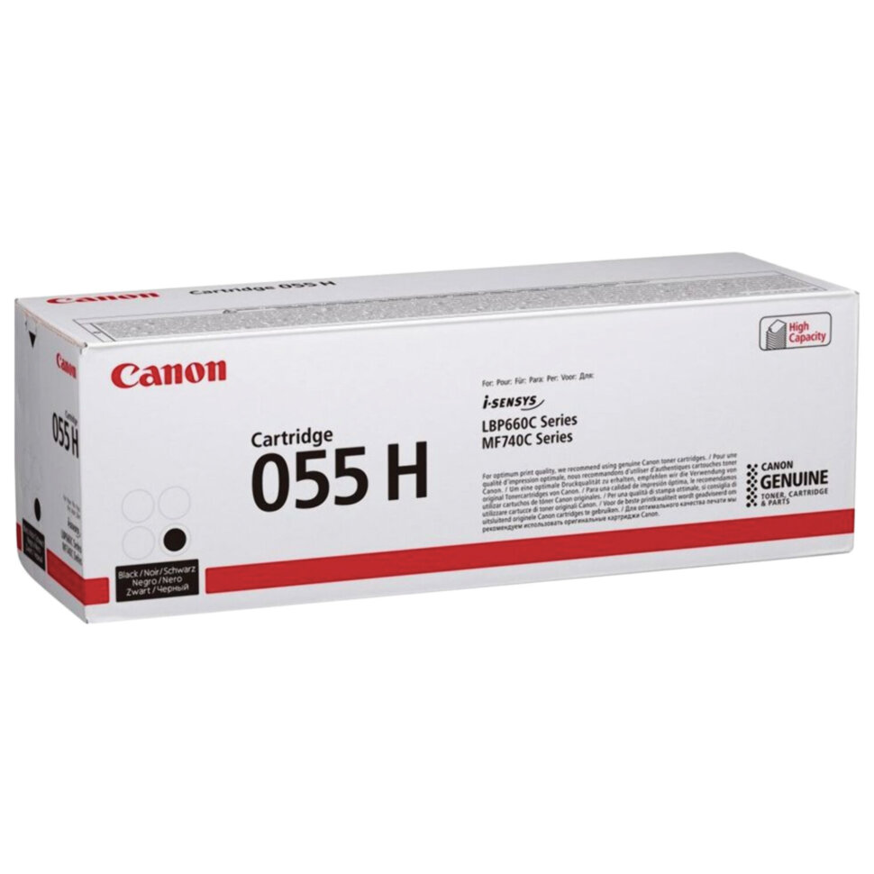Картридж лазерный CANON (055HBK) для LBP663/664/MF742/744/746, черный, оригинальный, ресурс 7600 страниц, 3020C002, 363334
