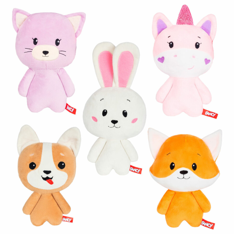 Игрушка мягкая "ЗВЕРЯТА", ассорти, 21-25 см, FANCY, DDLI0, 10 шт., 666174