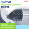 Ершик для унитаза силиконовый STANDART TYPE (овальный) напольный, с пинцетом, LAIMA, 608132, 608132