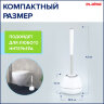 Ершик для унитаза силиконовый STANDART TYPE (овальный) напольный, с пинцетом, LAIMA, 608132, 608132