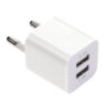 Зарядное устройство сетевое (220В) SONNEN, 2 порта USB, выходной ток 2,1 А, белое, 454797, 454797