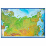 Карта России физическая 157х107 см, 1:5,5М, с ламинацией, интерактивная, европодвес, BRAUBERG, 112398, 112398