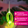 Цифра-подсвечник "0" светодиодная, ЗОЛОТАЯ СКАЗКА, в наборе 4 свечи 6 см, 1 батарейка, 591423, 591423