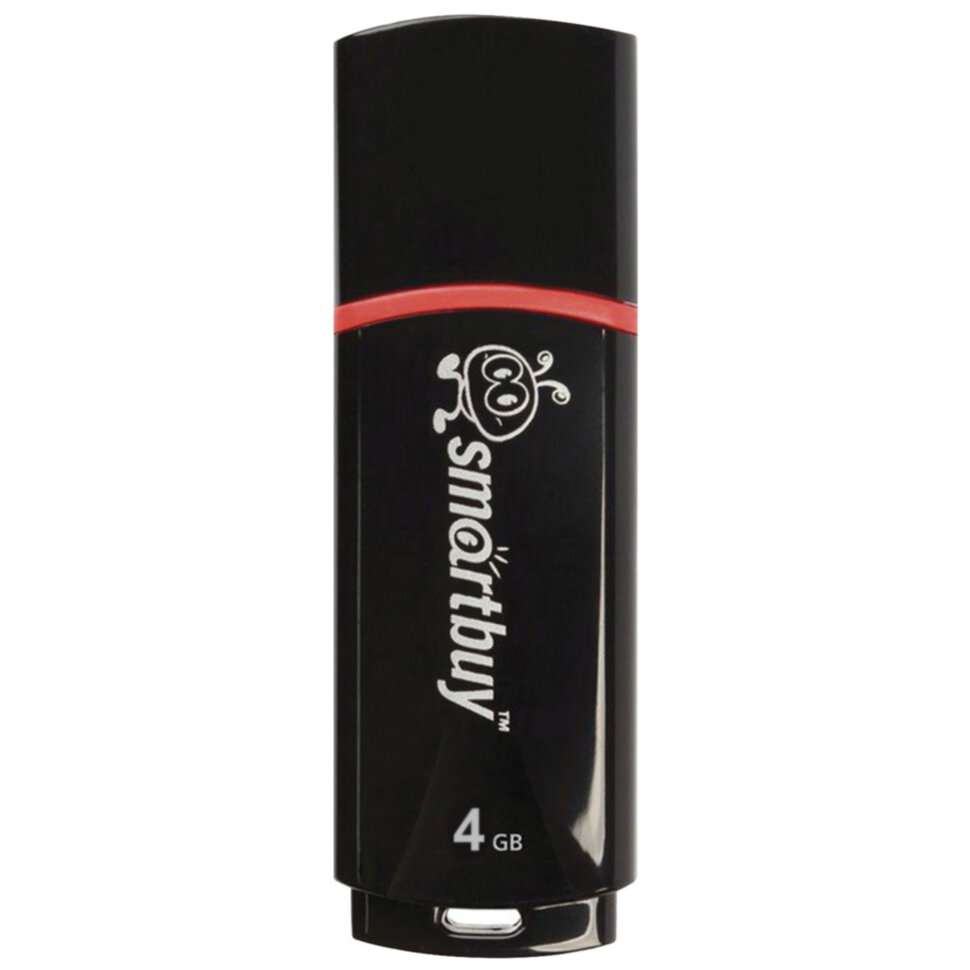 Флеш-диск 4 GB, SMARTBUY Crown, USB 2.0, черный, SB4GBCRW-K, 512763