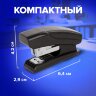 Степлер №24/6, 26/6 МИНИ BRAUBERG "Black Jack", до 18 листов, антистеплер, черный, 227762, 227762