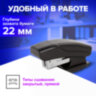 Степлер №24/6, 26/6 МИНИ BRAUBERG "Black Jack", до 18 листов, антистеплер, черный, 227762, 227762