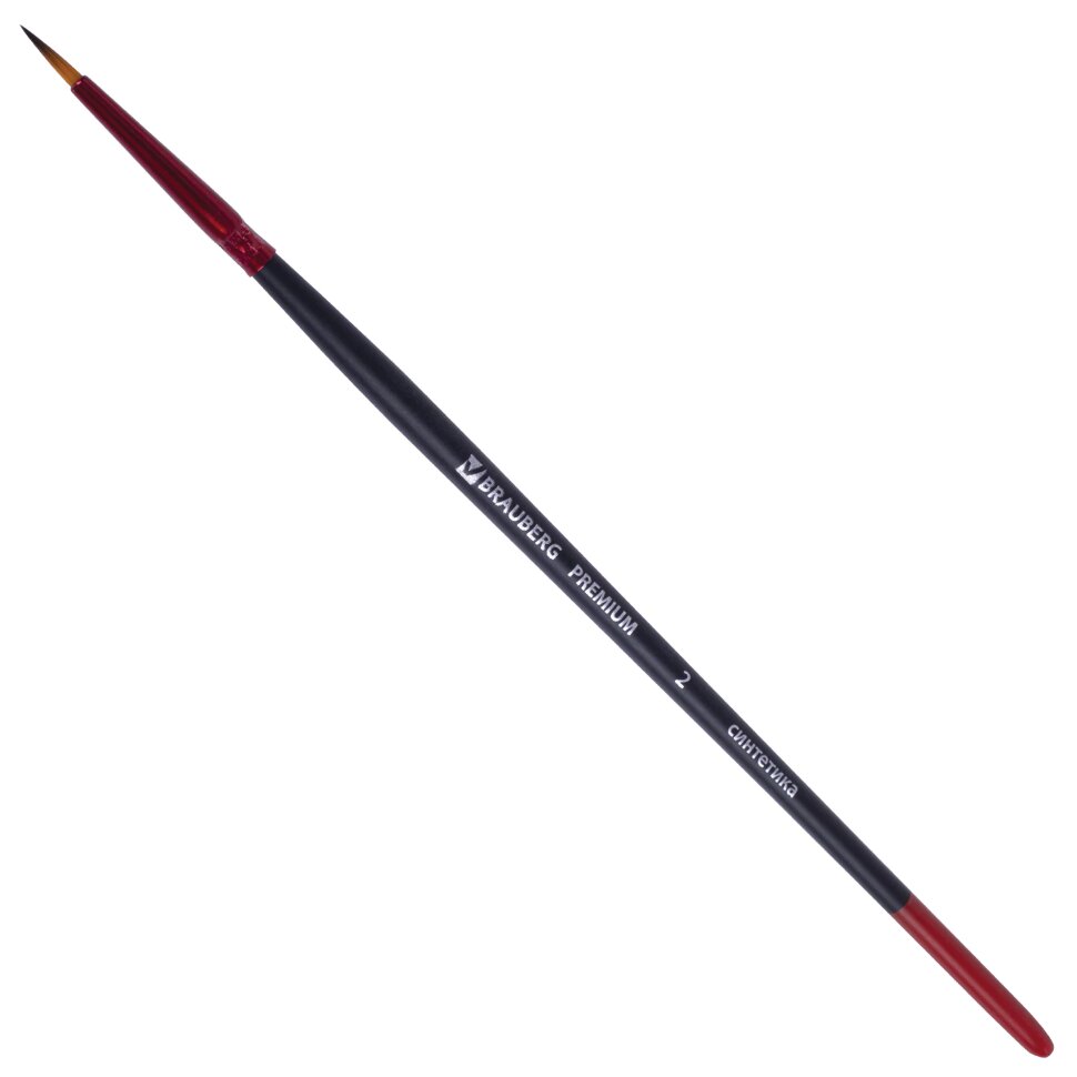 Кисть синтетика, круглая № 2, BRAUBERG PREMIUM, 201001, 30 штук, 201001