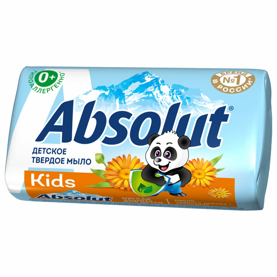 Мыло туалетное детское 90 г, ABSOLUT KIDS "Календула", натуральное, 07357, 6063, 609029