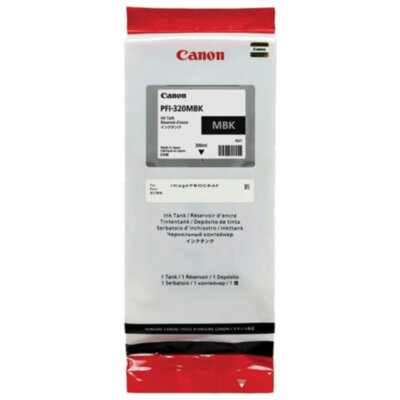 Картридж струйный CANON (PFI-320MBk) для imagePROGRAF TM-200/205/300/305, матовый черный, 300 мл, оригинальный, 2889C001, 363502