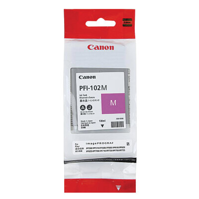 Картридж струйный CANON (PFI-102M) iPF500/510/F600/605/610/650/655/700/710/720, пурпурный, оригинальный, 130 мл, 0897B001, 361551