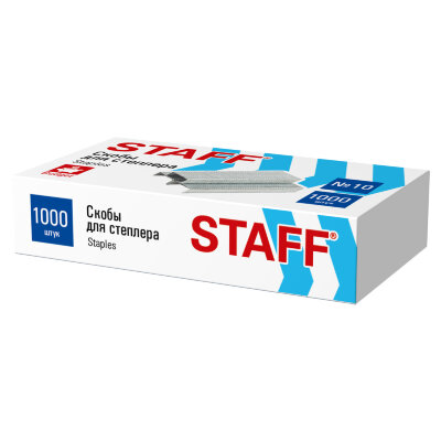 Скобы для степлера №10, 1000 штук, STAFF ECO, до 20 листов, 274044, 274044