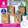 Пакет подарочный (1 шт.) новогодний, 18х10х23 см, "Зимнее волшебство", крафт, ассорти, ЗОЛОТАЯ СКАЗКА, 592435, 12 штук, 592435