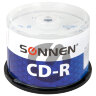 Диски CD-R SONNEN 700 Mb 52x Cake Box (упаковка на шпиле), КОМПЛЕКТ 50 шт., 512570, 512570