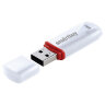 Флеш-диск 64 GB, SMARTBUY Crown, USB 2.0, белый, SB64GBCRW-W, 512779