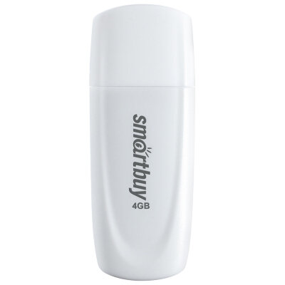 Флеш-диск 4 GB SMARTBUY Scout, USB 2.0, белый, SB004GB2SCW, 513757