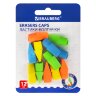 Ластики-колпачки BRAUBERG "Eraser Caps", НАБОР 12 ШТУК, яркие цвета ассорти, блистер, 271994, 271994