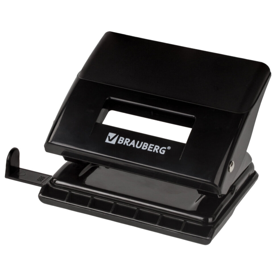 Дырокол BRAUBERG "Black Jack", до 20 листов, черный, 227796, 227796