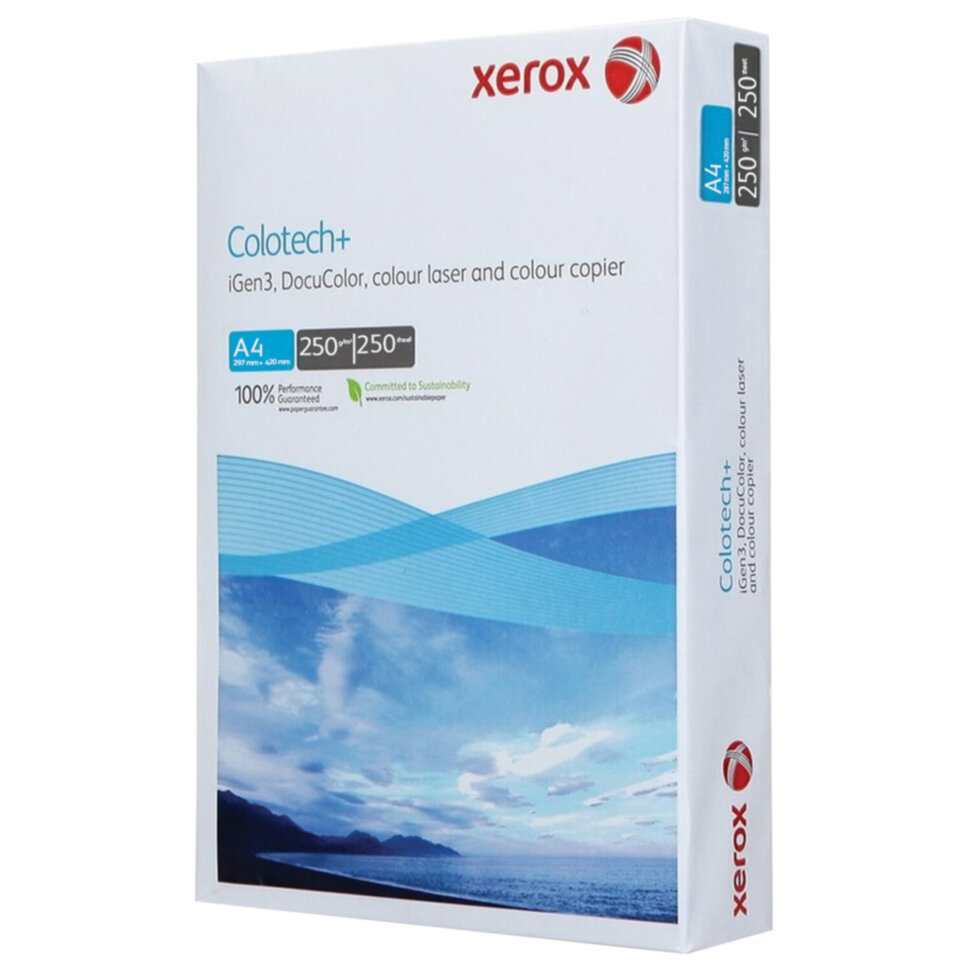 Бумага для цветной лазерной печати А4, 250 г/м2, 250 л., XEROX COLOTECH+, Австрия, 161% CIE, 003R94671, 115594