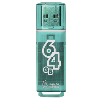 Флеш-диск 64 GB SMARTBUY Glossy USB 2.0, зеленый, SB64GBGS-G, 513054