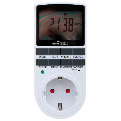 Таймер электрический ENERGENIE LCD-дисплей 2,3" белый, EG-SST-01, 514217