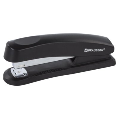 Степлер №24/6, 26/6 BRAUBERG "Standard+", до 30 листов, полнозагрузочный,черный, 228606, 228606