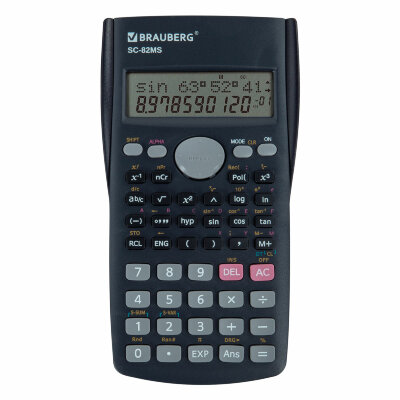 Калькулятор инженерный BRAUBERG SC-82MS (158х85 мм), 240 функций, 10+2 разрядов, темно-синий, 271721, 271721