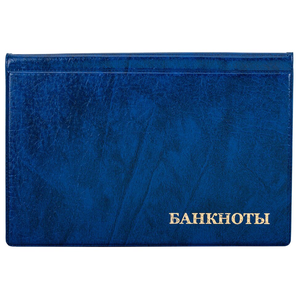 Альбом нумизмата для 24 бон (купюр), 125х185 мм, ПВХ, синий, STAFF, 238079, 238079