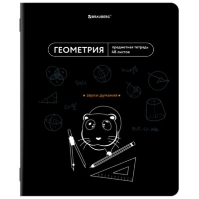 Тетрадь предметная МЕМЫ 48 л., TWIN-лак, ГЕОМЕТРИЯ, клетка, подсказки, BRAUBERG, 405101, 405101