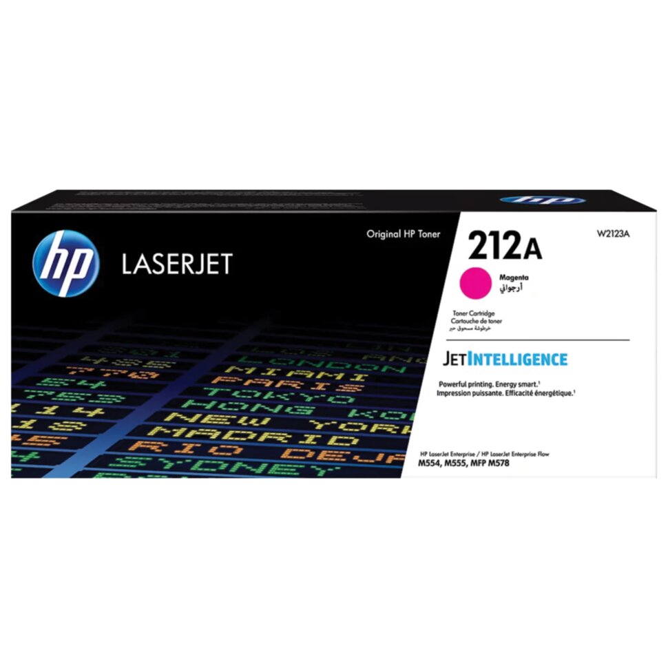 Картридж лазерный HP (W2123A) Color LaserJet M554/M555, №212A, пурпурный, оригинальный, ресурс 4500 страниц, 363853
